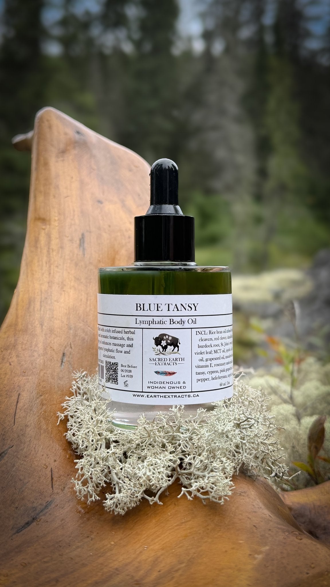 Blue Tansy lymphatic body oil bottle