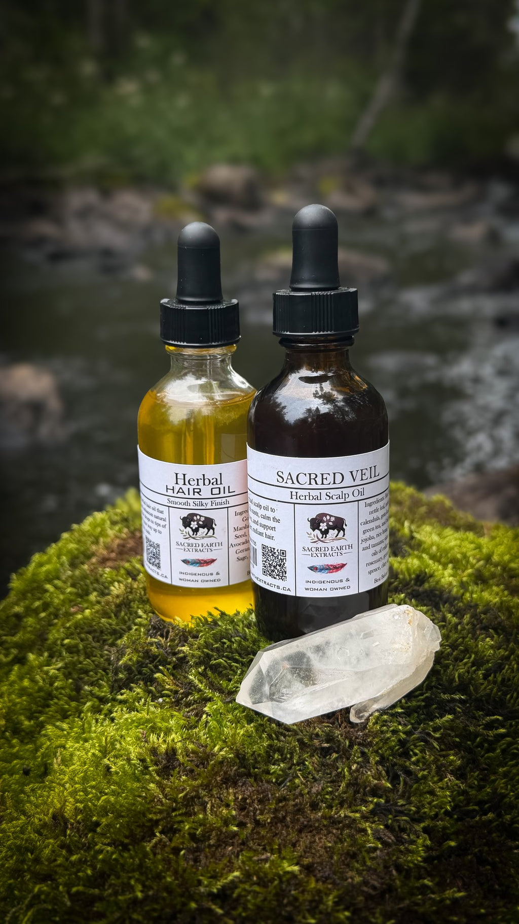 Sacred Veil scalp oil and Herbal Hair Oil together