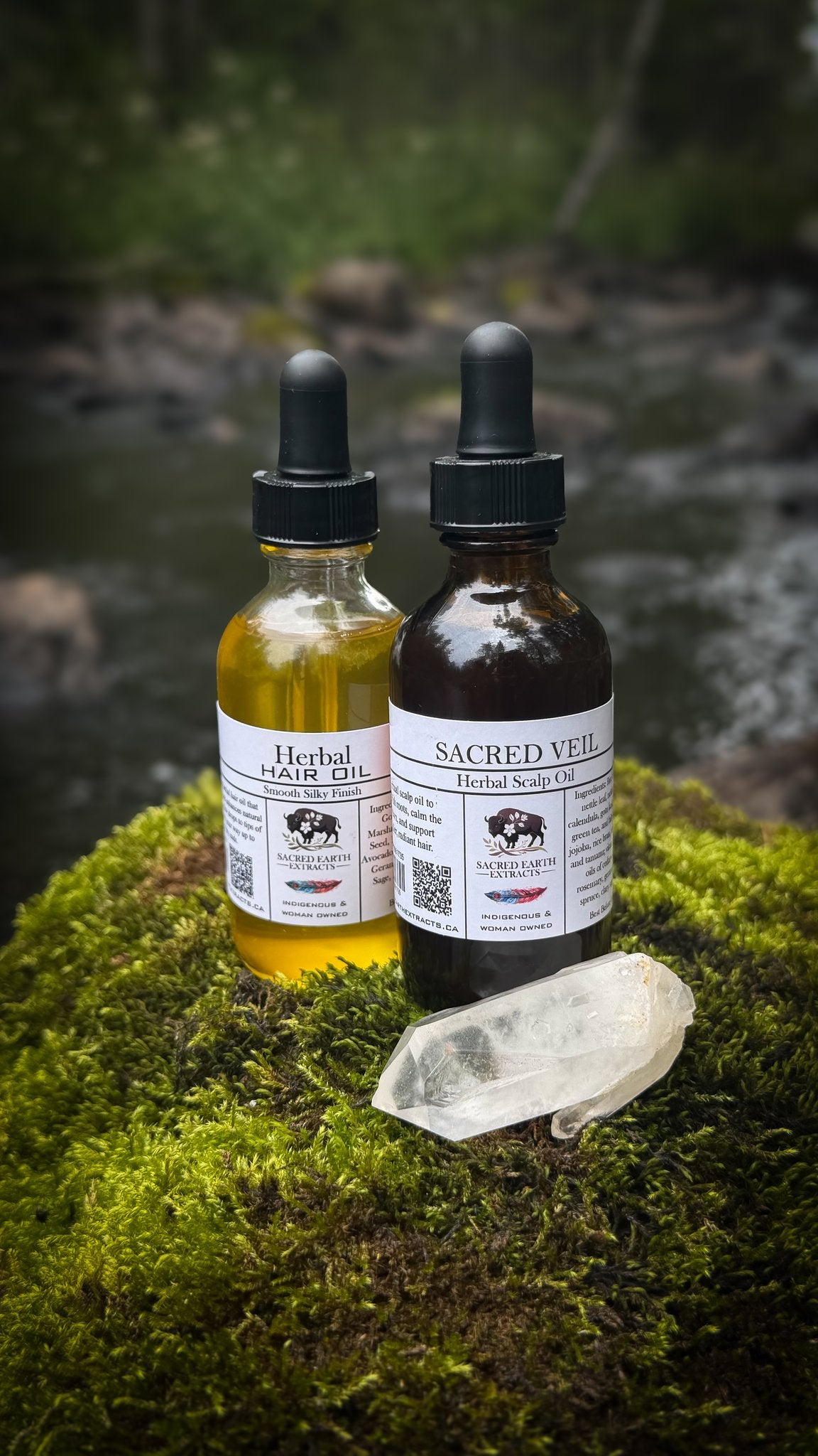 Sacred Veil scalp oil and Herbal Hair Oil together