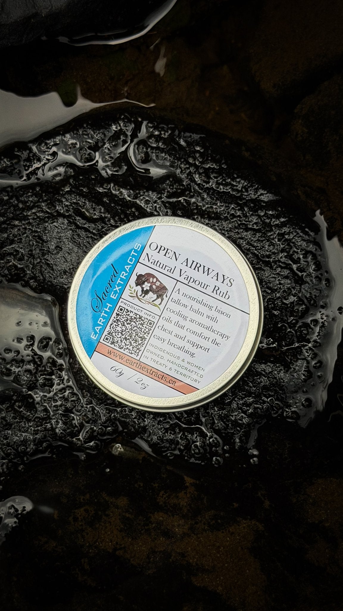 Open Airways vapour rub tin close up