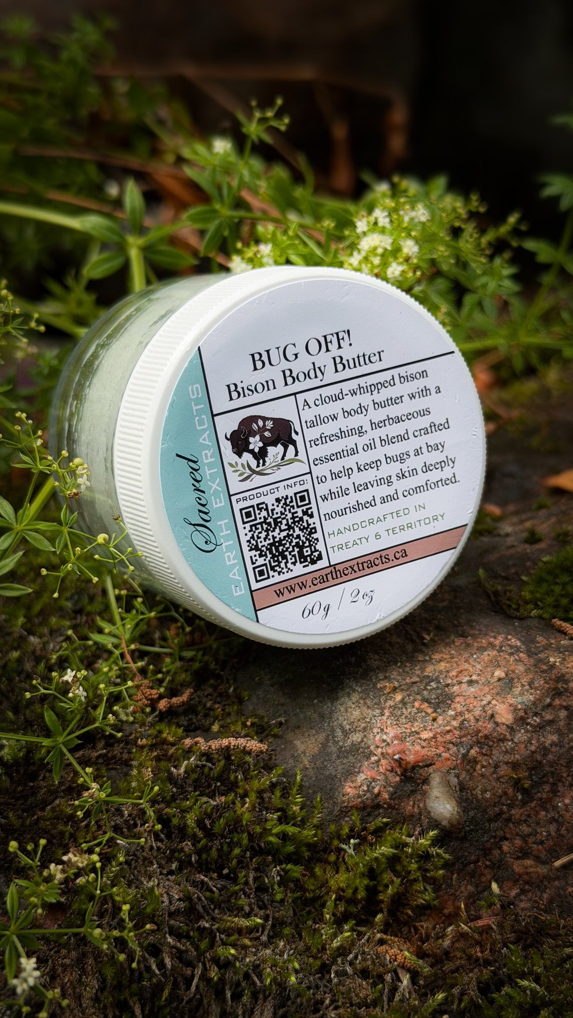 Bug Off bison body butter jar close up