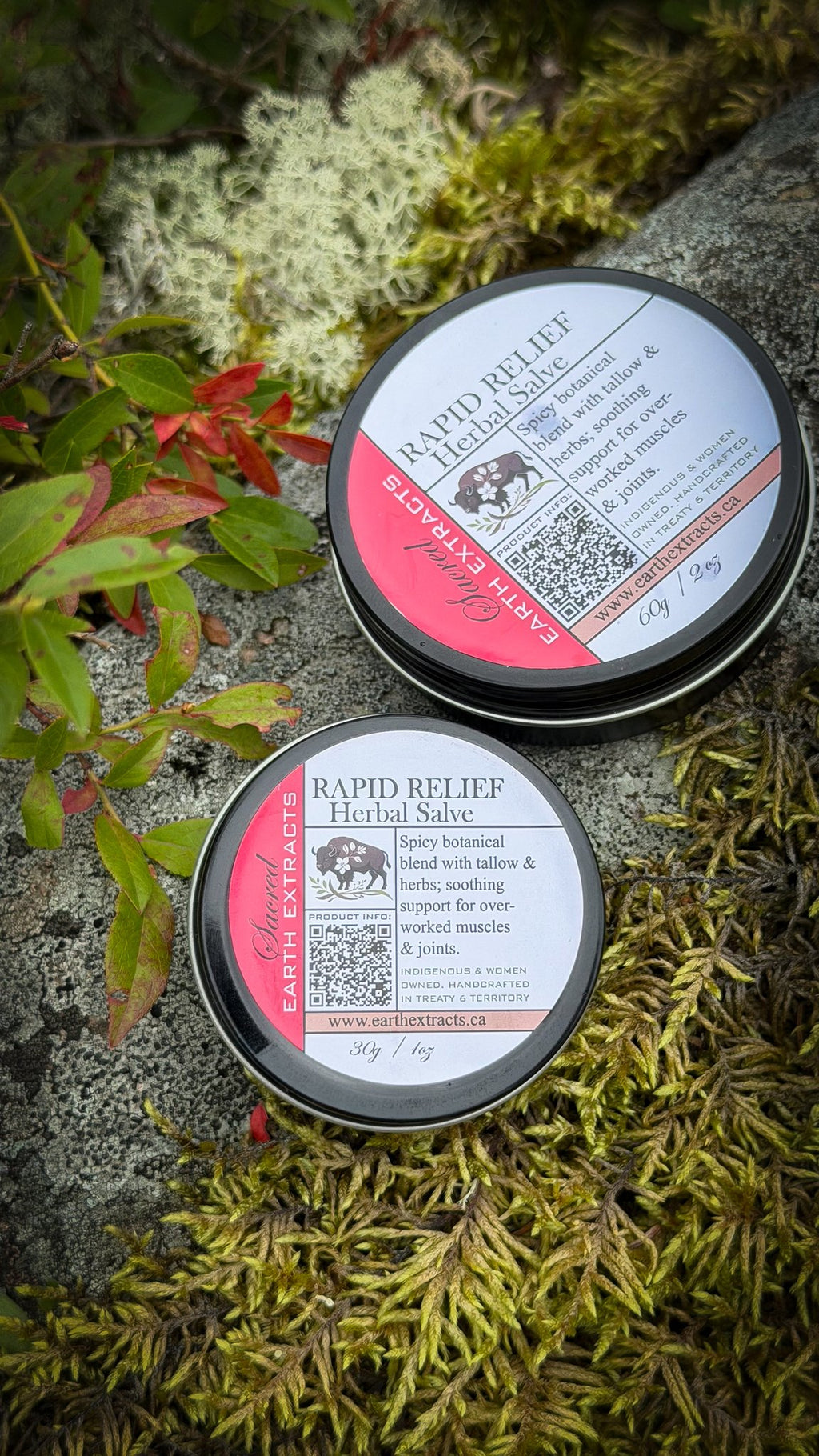 Two tins of Rapid Relief herbal pain remedy