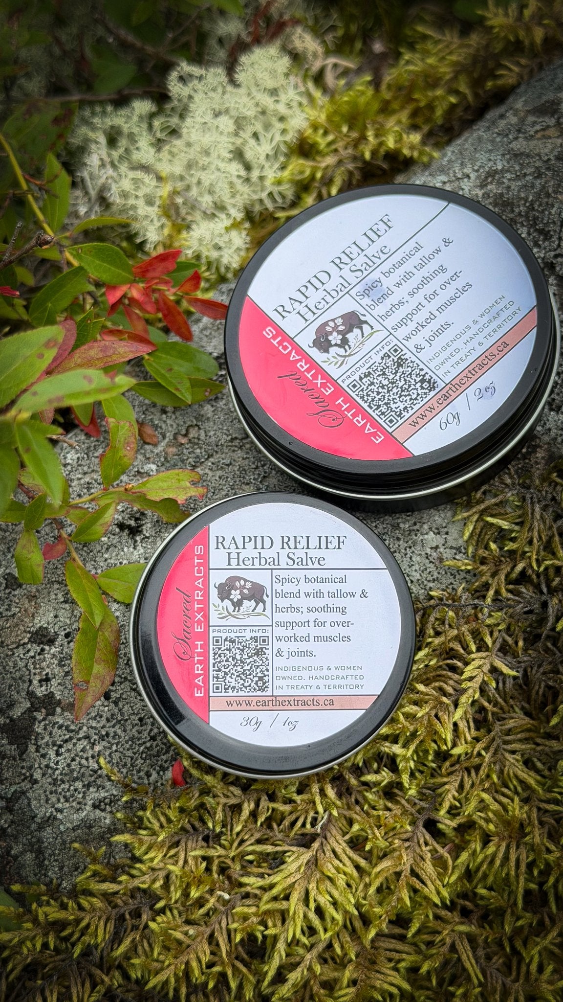 Two tins of Rapid Relief herbal pain remedy