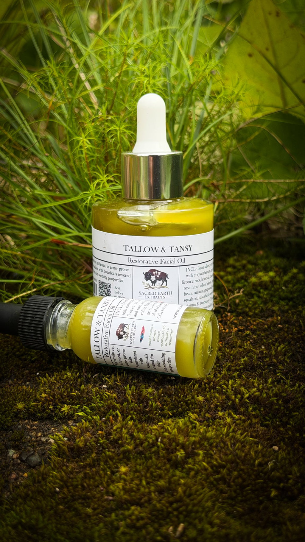 Two bottles of Tallow and Tansy facial oil